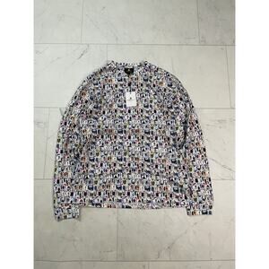 Teddy Fresh Desktop Print Long Sleeve T Shirt Mens Medium Multicolor NWT Rare